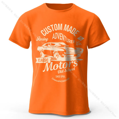 Camiseta impresa de motores para hombres 100% algodón de algodón