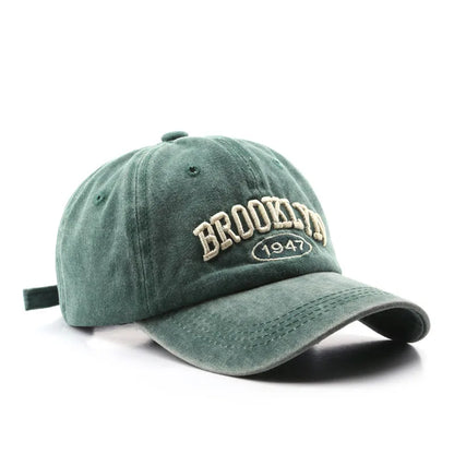 Retro Brooklyn Letter Embroidery Baseball Caps Spring Summer Men Women Cotton Justerbar Casual Hat Hip Hop Streetwear Sun Hats