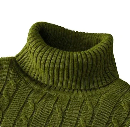 Suéter de cuello alto para hombres sólidos de color sólido