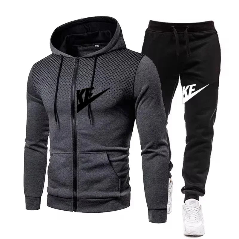 2025 Nuovi abiti da uomo autunno e inverno di alta qualità, felpe con cappuccio, top casual zip-up, abbigliamento sportivo per uomini, pantaloni sportivi casual maschile