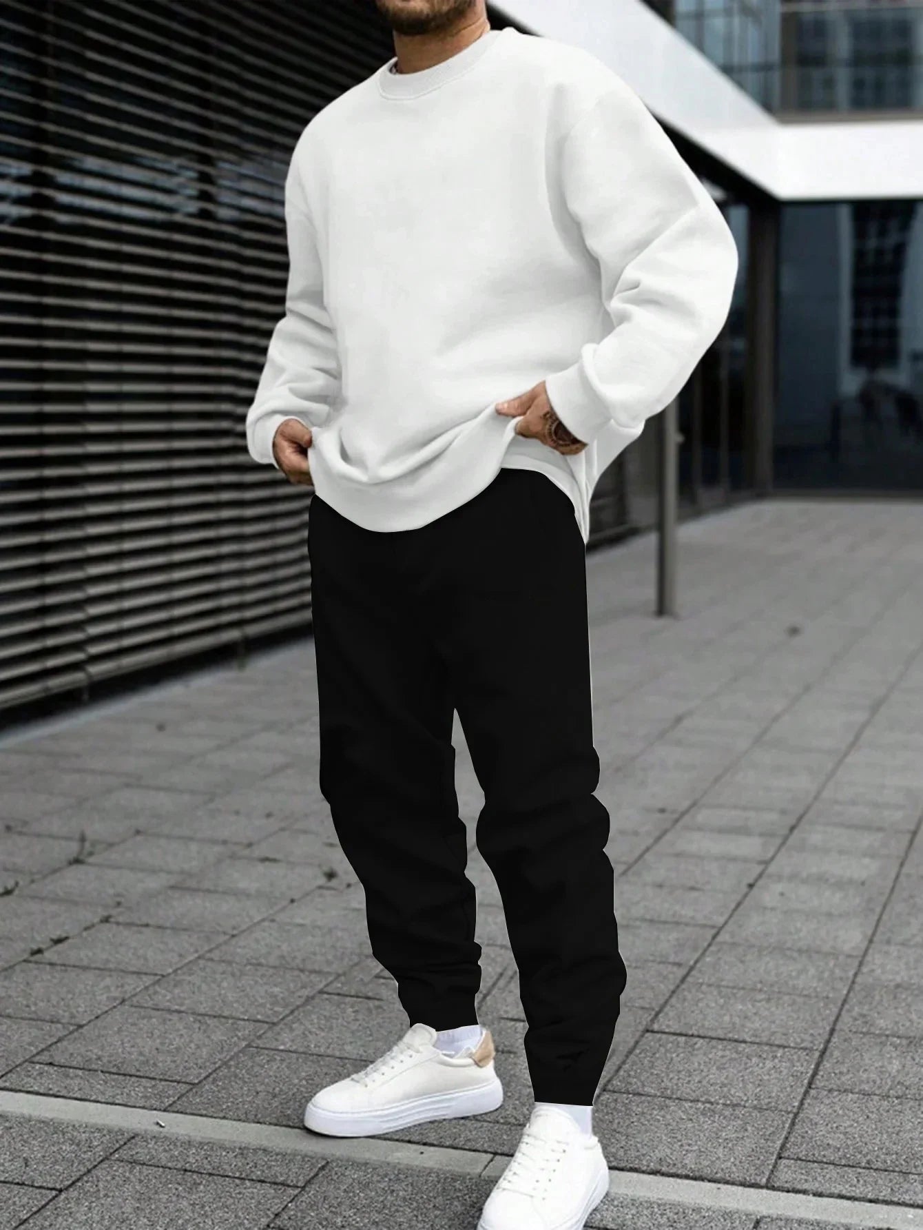 New in Mens Tracksuit Office Home Sweatshirt Sweatpants 2 Pcs Set Casual Jogging Single Piece Tops Pants Man Clothing Streetwear