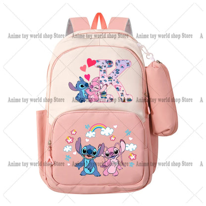 Lilo & Stitch Anime Backpack Pencil Case 2pcs Girl Student Teenager Book Bags Men Rucksack Travel Backpack Mochila Escolar Gift
