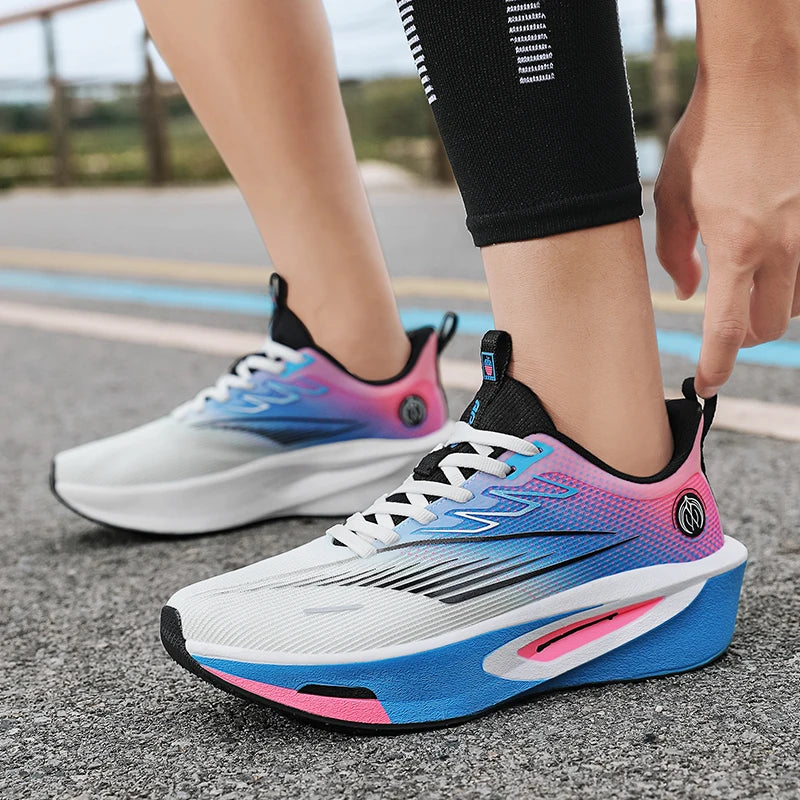 Men Running Shoes Outdoor Cushioning Jogging Couple Sneakers Non-Slip Luxury Shoes Trainer Race Breathable Mesh Off-road Shoes