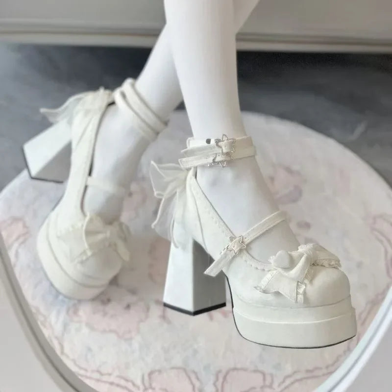 Plataforma del club nocturno Mujeres Lolita Pombs Fashion Shallow High Heel Zapatos 2025 String Autumn Ladies Outdoor Stripper Zapatos