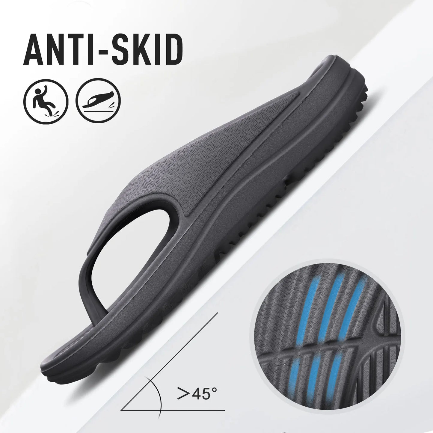 Smile Pop Men's Flip-flops Summer Sandals for Men Soft EVA Summer Casual Beach Shoes Arch Support Recovery Antiskid Flip Flops