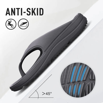 Smile Pop Men's Flip-flops Summer Sandals for Men Soft EVA Summer Casual Beach Shoes Arch Support Recovery Antiskid Flip Flops