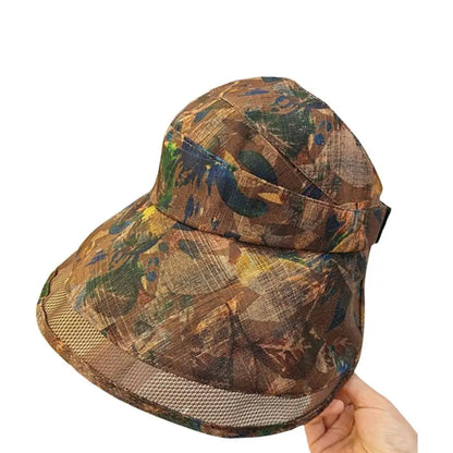 Women's Korean Style Large Brim Sun Hat Fisherman Hat Windproof Elegant Outdoor Sun Protection Comfortable Straw Hat