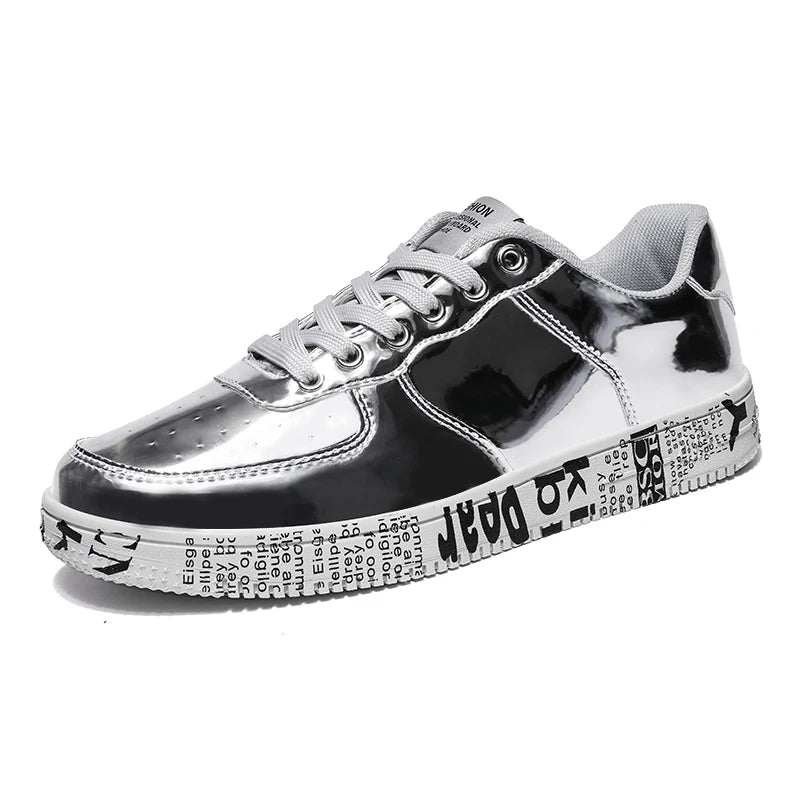 Noi adidași din aur pantofi de cuplu de lux casual sclipici de sclipici bărbați hip-hop streetwear skateboard pantofi bărbați designer de încălțăminte de design