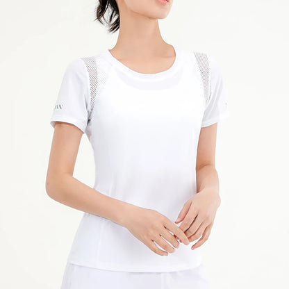Yoga T-Shirts Women Short Sleeve Quick Dry Breathable Workout Running Sportswear Tees Fitness Gym Clothing Camiseta Mujer