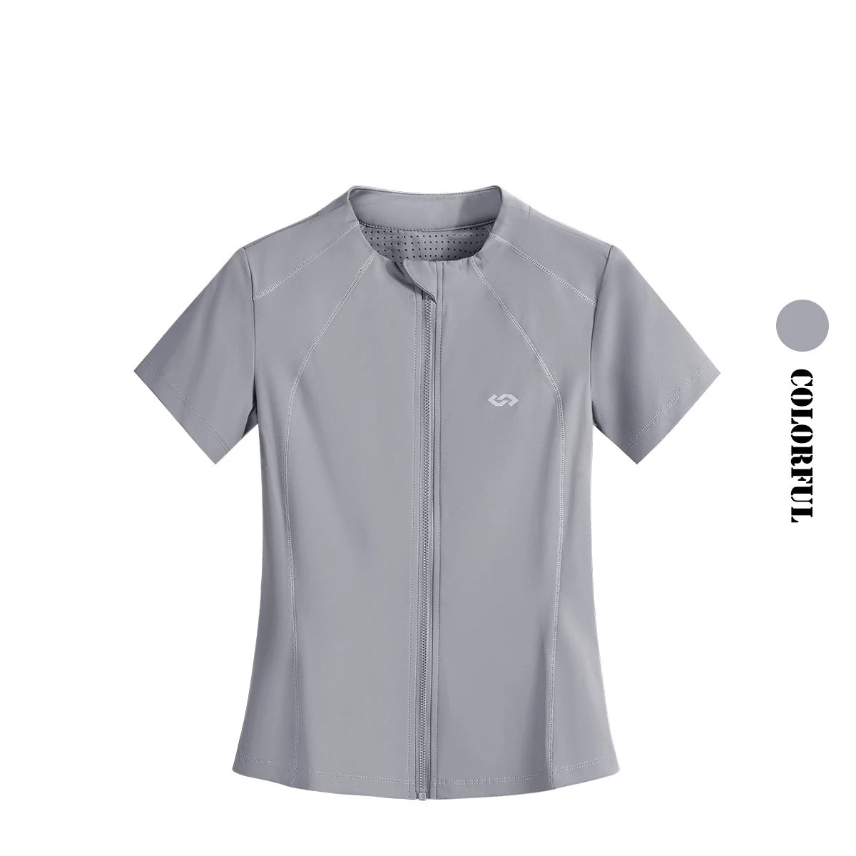 Drur Gym T Shirt sportkläder Kvinnor Kort ärm Snabbt torrt andningsbara dragkedja Sports Top Fitness Shirts Jogger Tops för Activewear