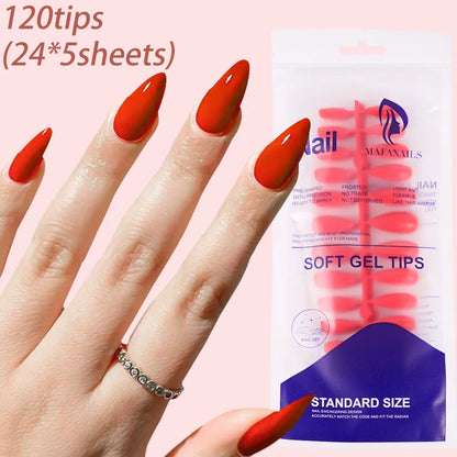 100Pcs Light Pink Press on Nails Short Medium Square Wearable Fake Nails Tips 10 sizes Full Cover False Nails Finger Decoration