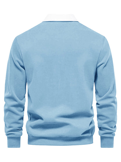 Vor- og haust tískuflapp karla, pullover, solid litur hnappur karla fatnaður, úti sweatshirt karla