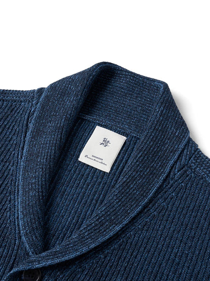 Simwood High Standard Autumn nieuw aankomsten SHAWL COLLAR CARDIGAN MANNEN 7 GAAGE VINTAGE SWEATER JAAKTEN KNITTWEAR