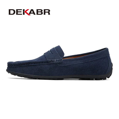 Dekabr Brand Fashion Summer Style Soft Loafers ægte læder høj kvalitet fladt afslappet sko åndbare mænd lejligheder køresko