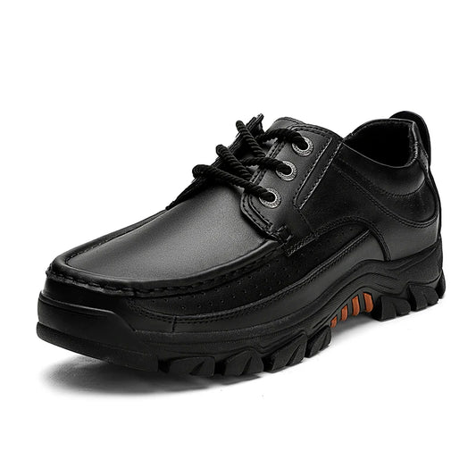 Genuine Leather Outdoor Casual Men Shoes Adult Black Brown Big Size 47 48 Autumn Winter Wear-Resisting