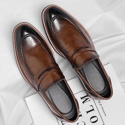 Høy kvalitet ekte skinnforretning casual sko mote komfortable myke loafers store størrelser 37-48 herre elegante festsko