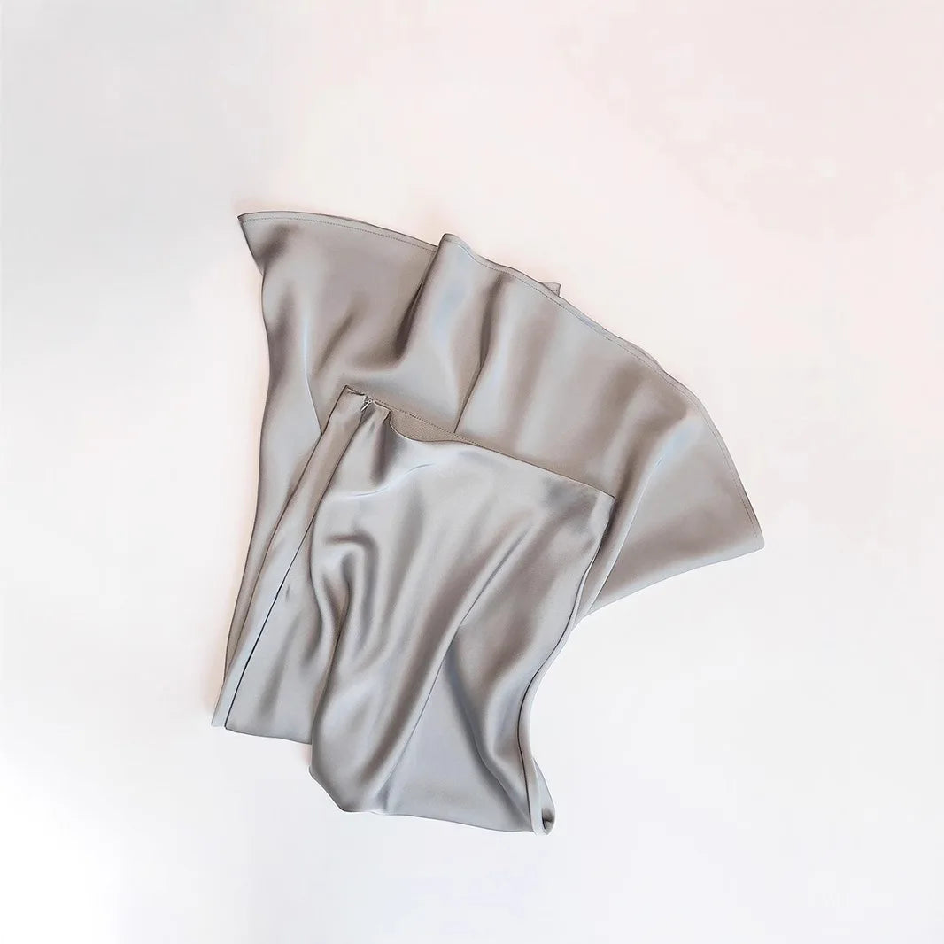 French Style Chic Women's Acetic Acid Satin Flowy High Waist Hip Hugging Skirt for Spring/Summer Fishing Tail Skirt A-line Skirt