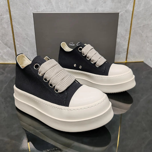Ricks shoes high-density canvas low-top shoes Joker thick shoelaces casual shoes thickened height shoes couple.
