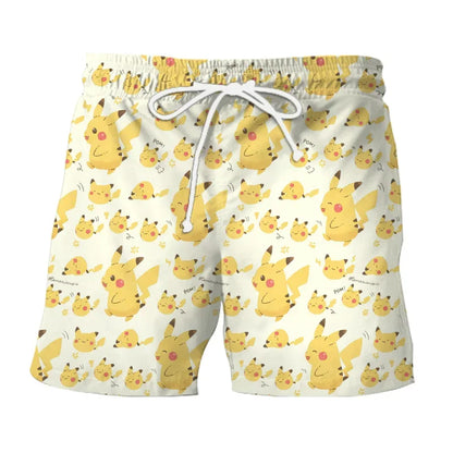 Pokemon Pikachu Gengar Snorlax Shirts floraux Men Femmes Short Short Sleeves Bouton Couple de pyjamas Set Trendy Beach Coat Anime