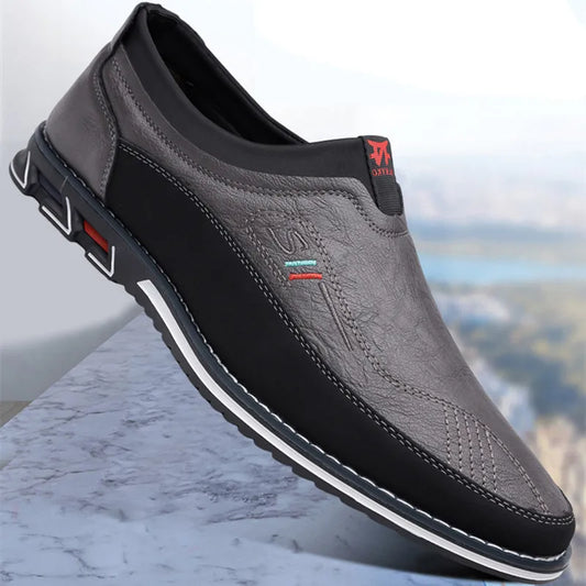 leather men shoes slip on gentleman style Daily business office shoes Elegant adult Flats loafers men big size 48 49 50 51 52 53