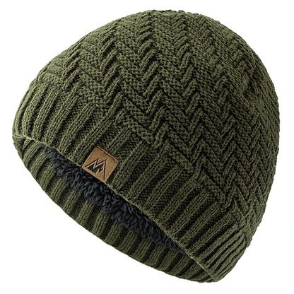 Unisex Peak Labal Winter Hats Fashion Knitted Hats For Men And Women Beanie Cap Outdoor Plush Fur Lined Warm Sports Hats