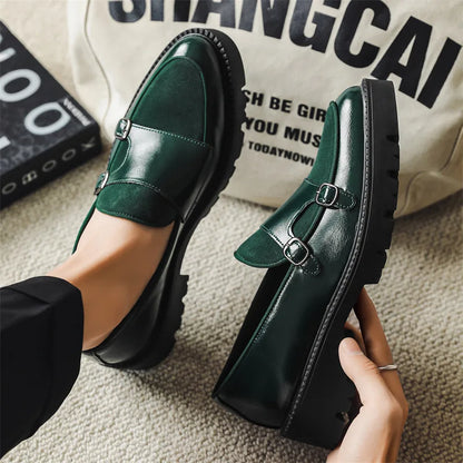 Loafers menn Lærsko Tykk-Soled British Style Black Formal Business Shoes Fashion Luxury Slip-On Casual Shoes Big Size 46