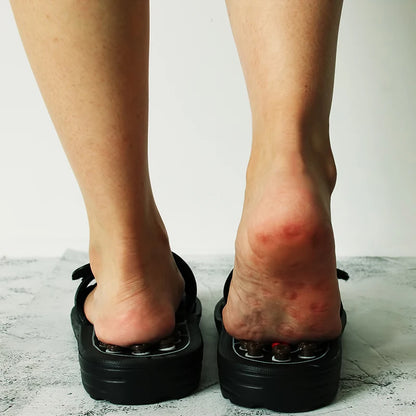 Akupoint massasje tøfler massasje sko for føtter unisex hjemme flip flop helsehjelp roterende føtter kinesisk akupressur