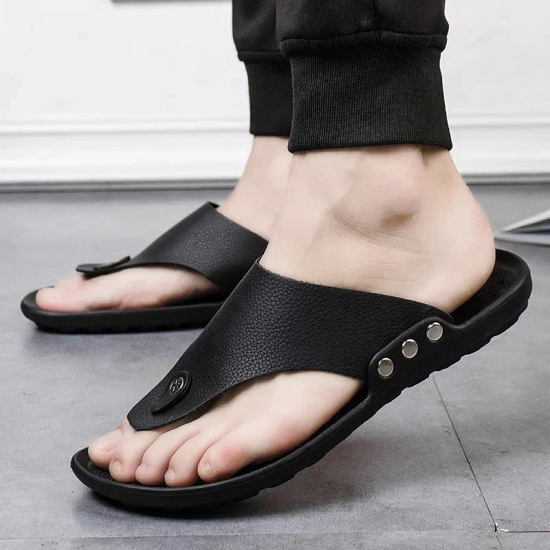 yrzl flip flop men summer slippers slippers شاطئ صندل مريح أحذية عارضة أزياء أسود غير انزلاق أحذية الحمام رجال شرائح الشرائح