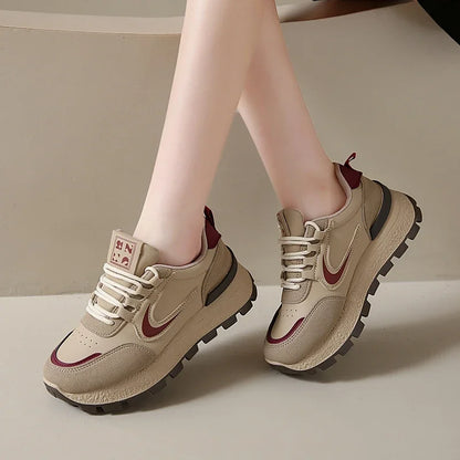 Nuevos zapatos vulcanizados para mujeres con zapatillas deportivas casuales de ropa resistente al desgaste