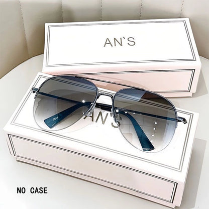 1pc Aviator Fashion Large Face Driving Riding Stylish Trendy Personality Sunglasses For Men