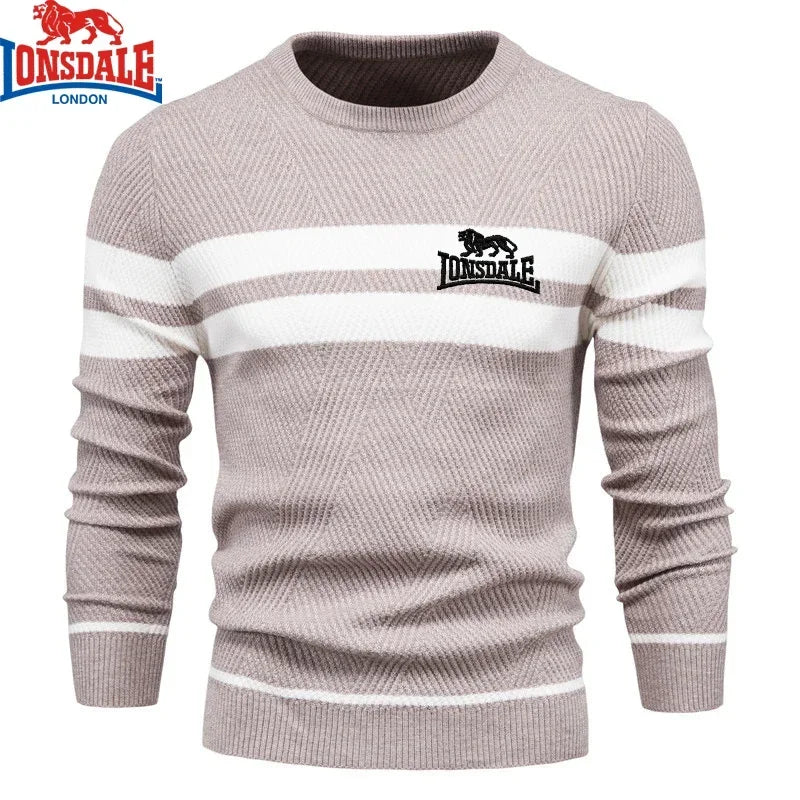 Bordado lonsdale masculino chicos suéter de invierno espesas espesas calientes calientes o cuello o cuello de o-cuello básico slim sweaters cómodos cómodos