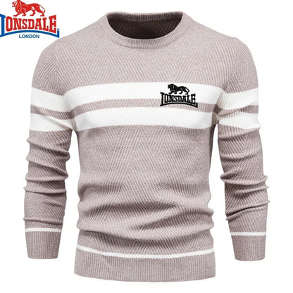 Bordado lonsdale masculino chicos suéter de invierno espesas espesas calientes calientes o cuello o cuello de o-cuello básico slim sweaters cómodos cómodos