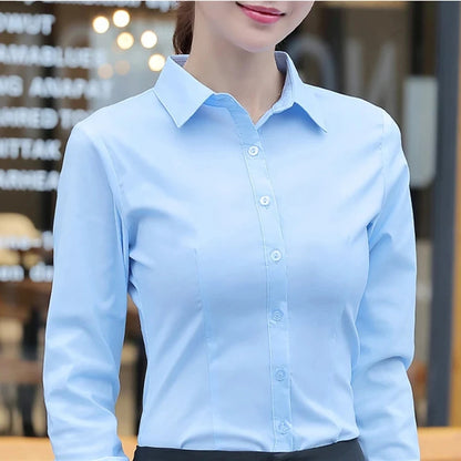 Camicie da donna camicette da donna camicia bianca camicetta a maniche lunghe top da femmina di camicette di base 2023 abiti da donna elegante moda