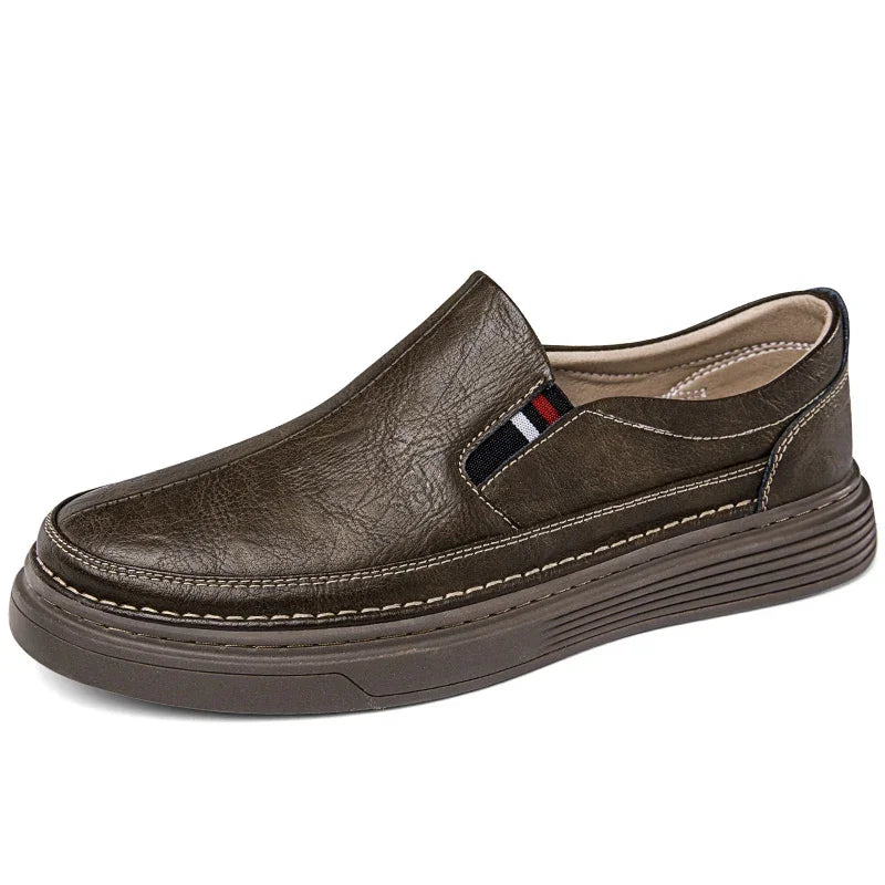 Spring Outdoor Oxford Shoes Comfortable Massage Soles Casual Shoes Men's Loafers High Quality Flat Sole Genuine Leather Shoes