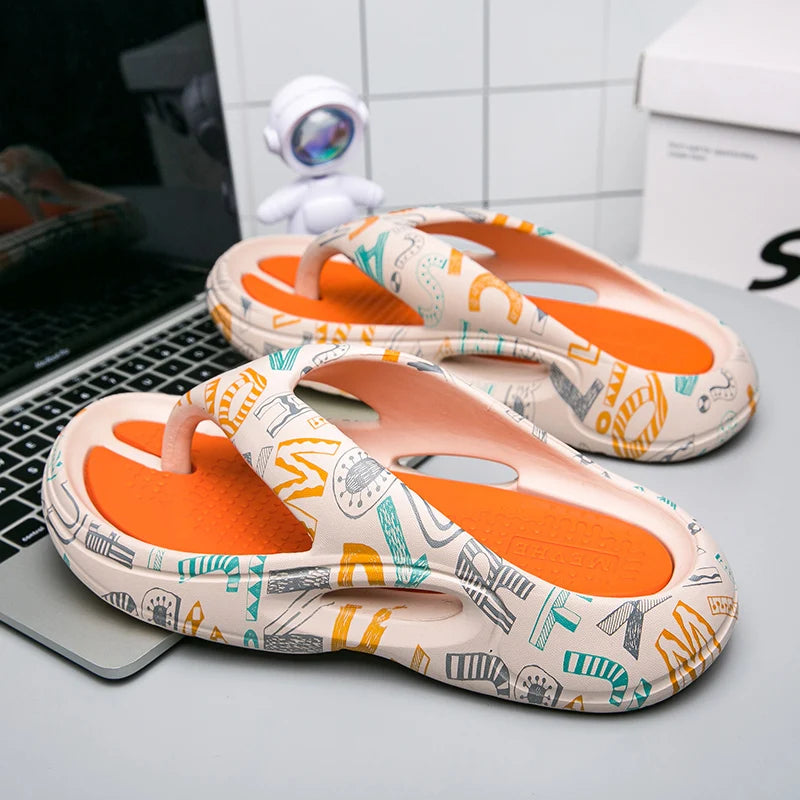 Kesätossut miehet EVA kevyet flip flops Beach-sandaalit liukumattomat rento litteä kenkä 2023 tohvelit sisäkengät ulkoiluhuolet