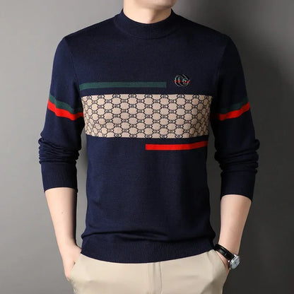 Suéter casual masculino de malha de malha de alta qualidade de primavera outono masculino belo moda de cashmere malha roupas masculinas