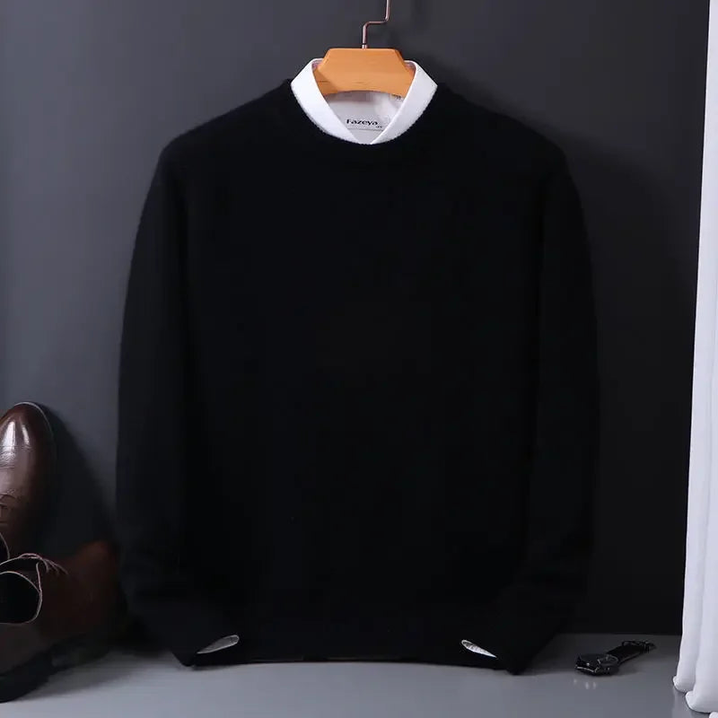 Hot Sale Cashmere Men's Sweater O-Neck Knitted Jumpers Long Sleeve Male Pullover  Soft Warm Woolen Fashion Clothing Big Size