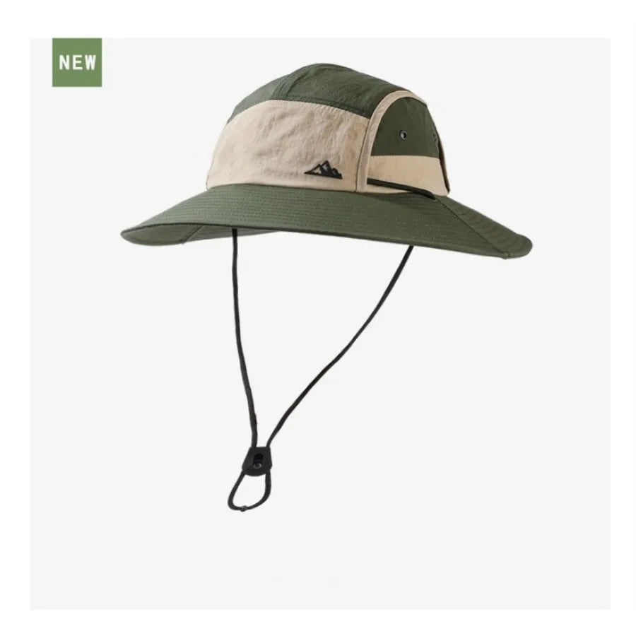 Big Brim Color Blocking Outdoor Sunscreen Mountaineering Cap  Waterproof Fisherman's Hat Men's Riding UV Sun Hat Camping