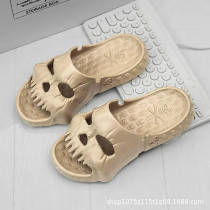 Skull Slipper Demon Y2k Platform Cloud Summer Beach Sandal Slides Flip Flop Men Male Non Slip Indoor Outdoor Soft Shoe Home 2025