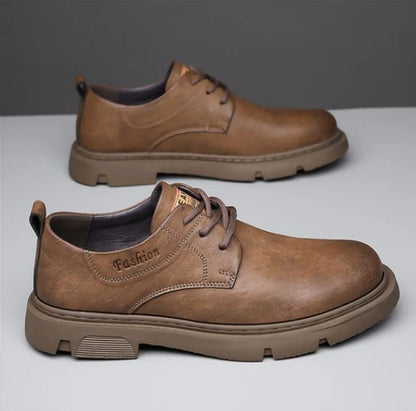 Sapatos de plataforma de outono de couro de vaca para homens moda casual novo designer derby sapatos masculino de baixo trabalho de trabalho no tornozelo