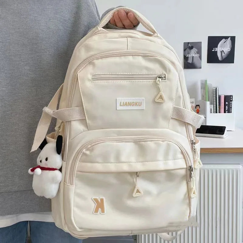 Large Capacity Backpack, Women's Korean Version, Versatile, High School Student, College Student Backpack Trend