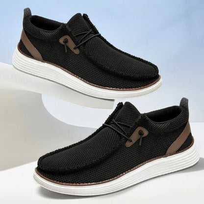Fujeak Men's Breathable Casual Canvas Slip Shoes Comfort Slip-on Male Loafer Soft Loafers Lightweight Working Shoes