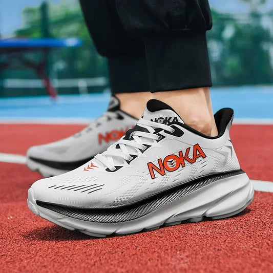 Men's Running Shoes Jogging Breathable Mesh Cushioning Non-Slip Outdoor Luxury shoes Couple Trainer Race Sneakers Off-road Shoes