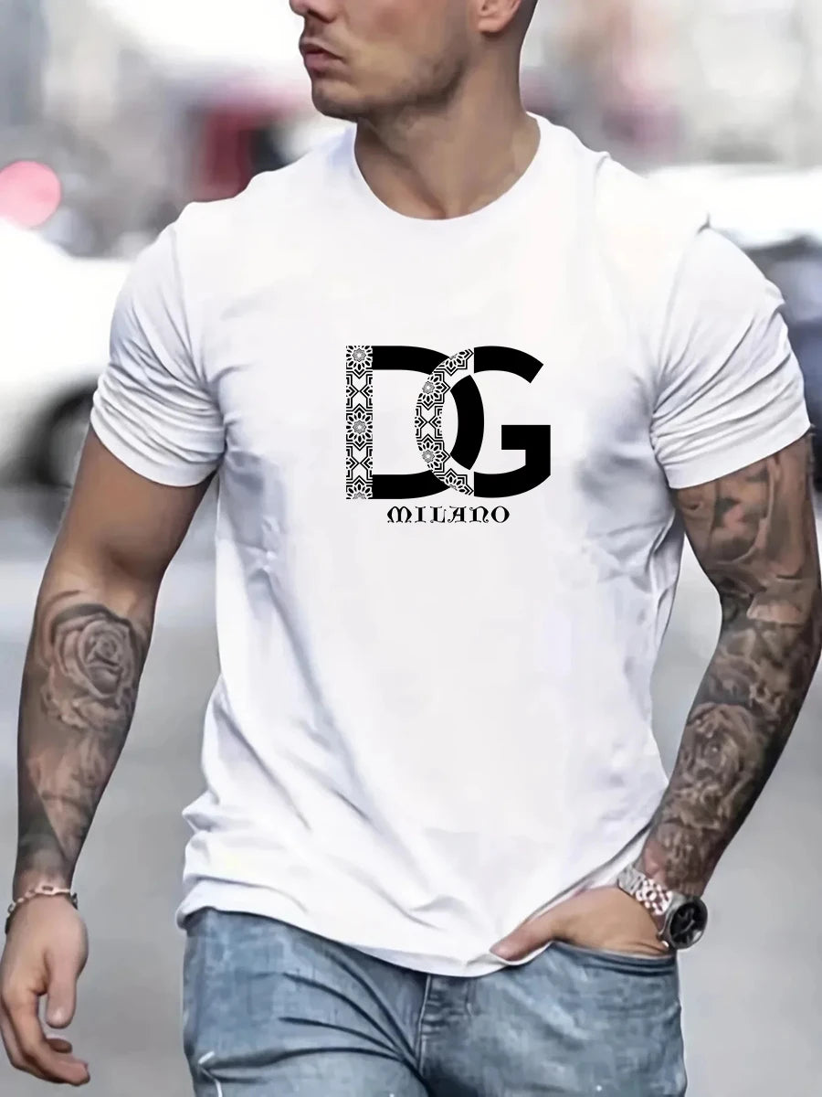 T-shirt Summer New High-quality Cotton Short Sleeved letter Printed O-neck T-shirt Fashion Designer Matching Top
