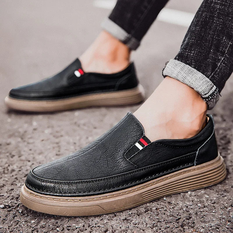 Spring Outdoor Oxford Shoes Comfortable Massage Soles Casual Shoes Men's Loafers High Quality Flat Sole Genuine Leather Shoes