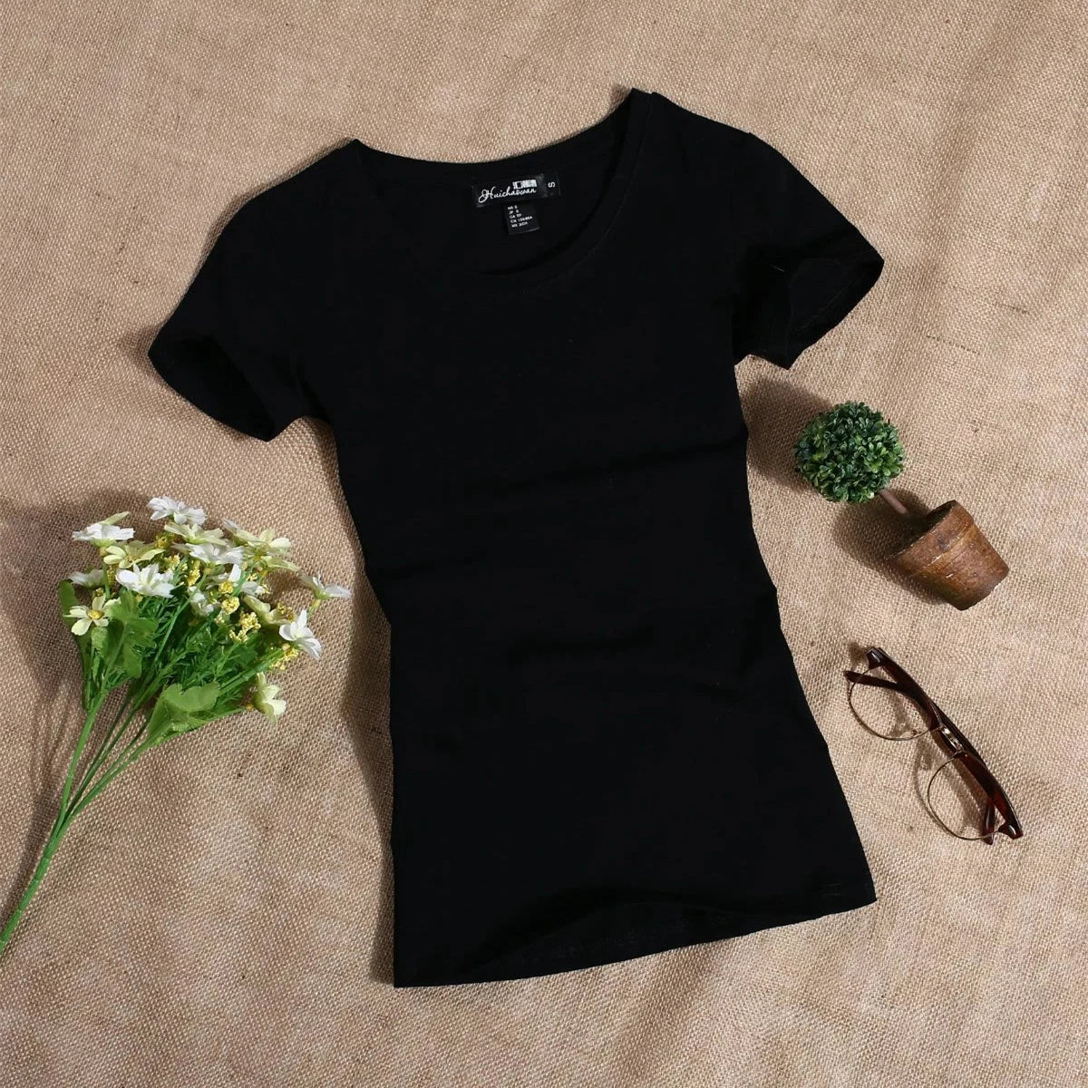 MRMT 2025 Frauen T-Shirt lässige Frauen Kurzärmel schlanker Farbfarb einfache reine Tees Damen T-Shirt für weibliche Frauen T-Shirts