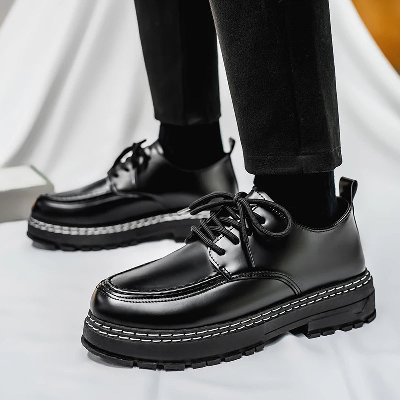 Business leather shoes four seasons soft sole plus size men's casual dress shoes groom wedding shoes fashion party leather shoes