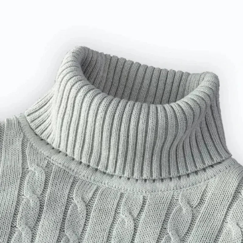 Suéter de cuello alto para hombres sólidos de color sólido