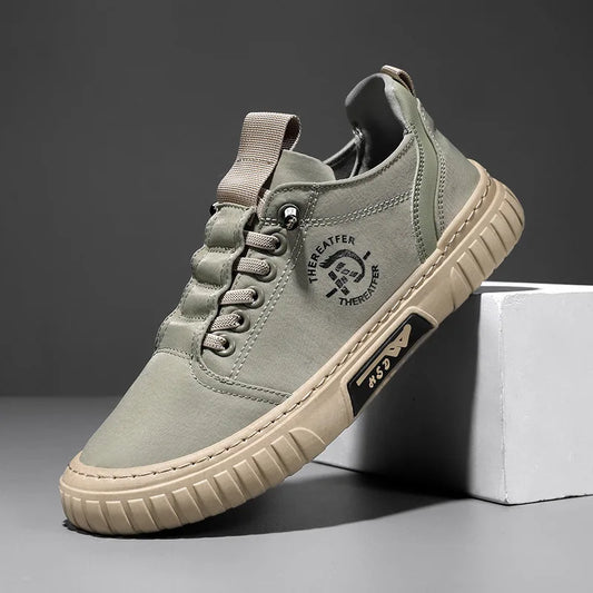 Trend Canvas Men's Shoes Breathable Green Casual Shoes for Men Comfor All-match Sneakers Ice Silk Cloth Men Walking Tennis Shoes