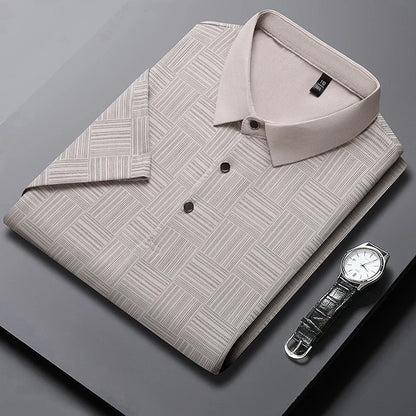 2024 Camiseta de manga corta de manga corta de manga corta de nuevo negocio impreso para hombres Moda de manga corta cómoda y transpirable Top
